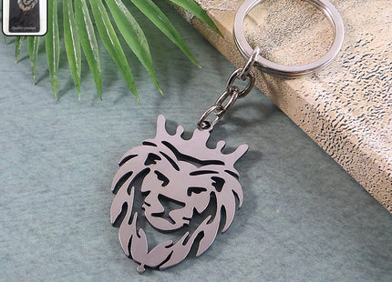 Stylish Metal Lion Head Keychain (1 Pc)