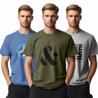 100% Cotton Tshirts for Men Combo Pack of 3 | Regular Fit | Printed | Round Neck Half Sleeve